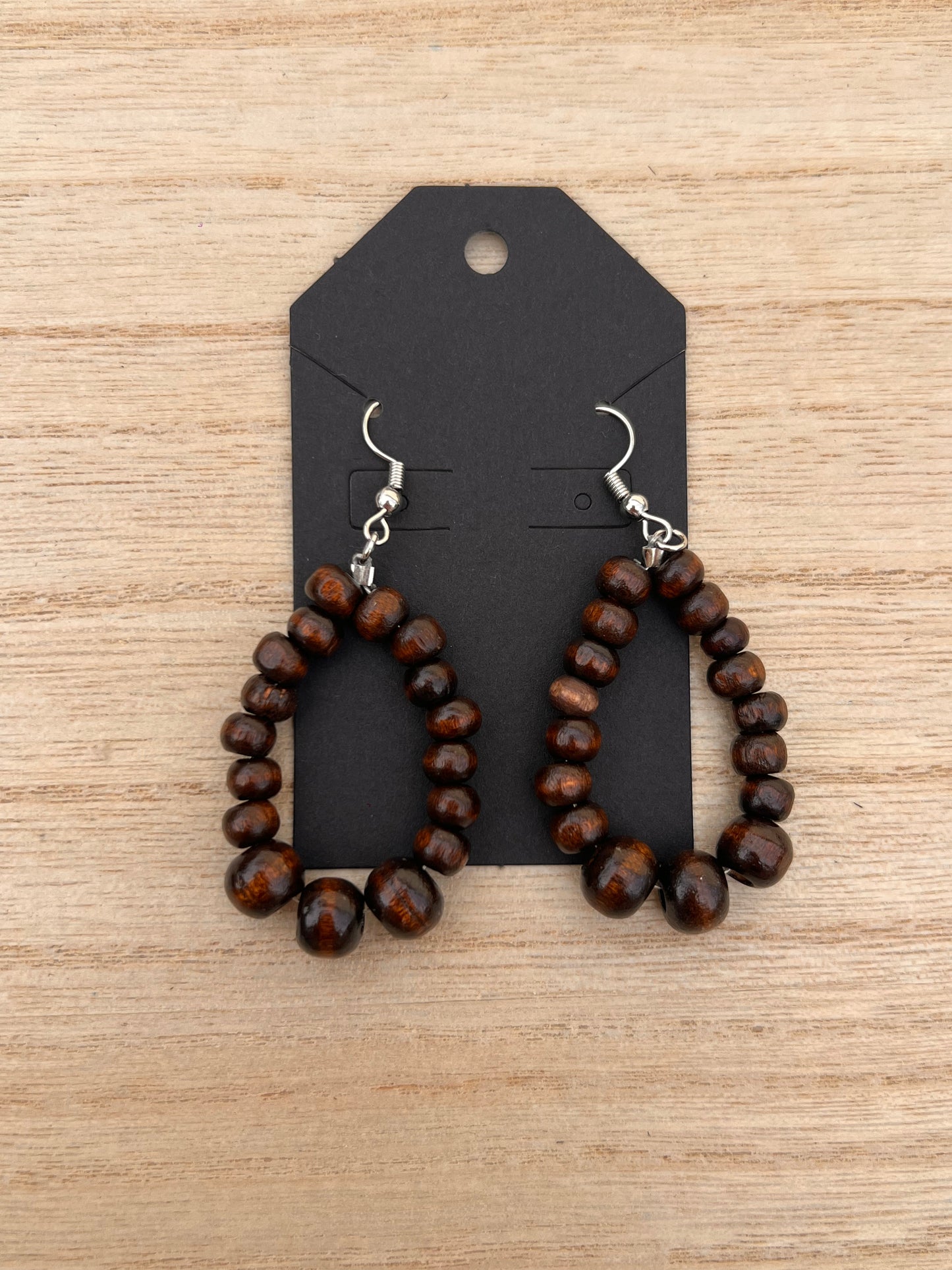 HANDMADE Wooden Teardrop Earrings