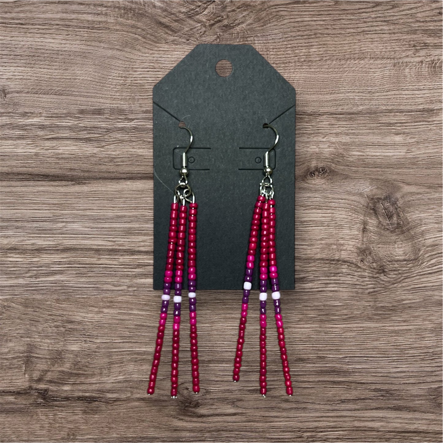 HANDMADE 3 Strand Beaded Earrings