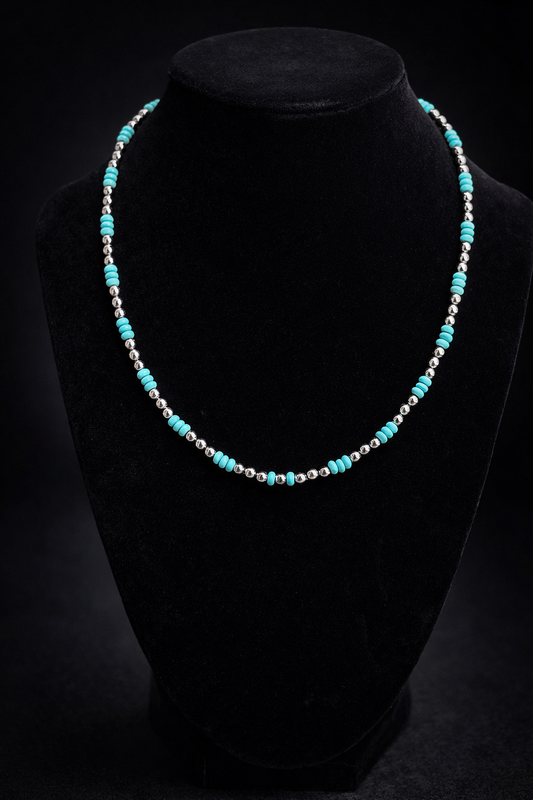 HANDMADE Dainty Plated Hematite Necklace 002