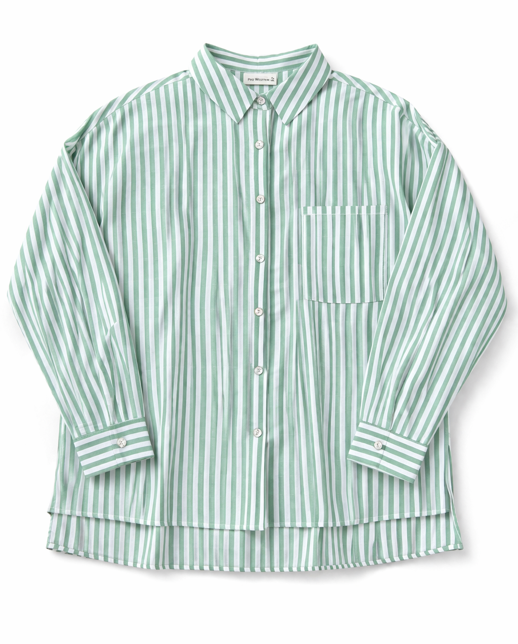 Women's Long Sleeve Stripe Button-Up Shirt