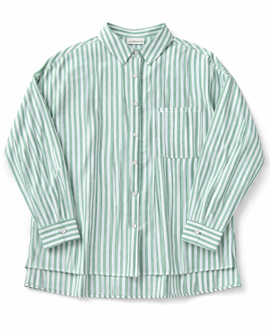 Women's Long Sleeve Stripe Button-Up Shirt