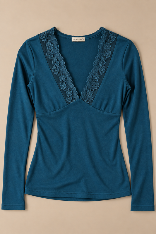 Deep V Lace Top