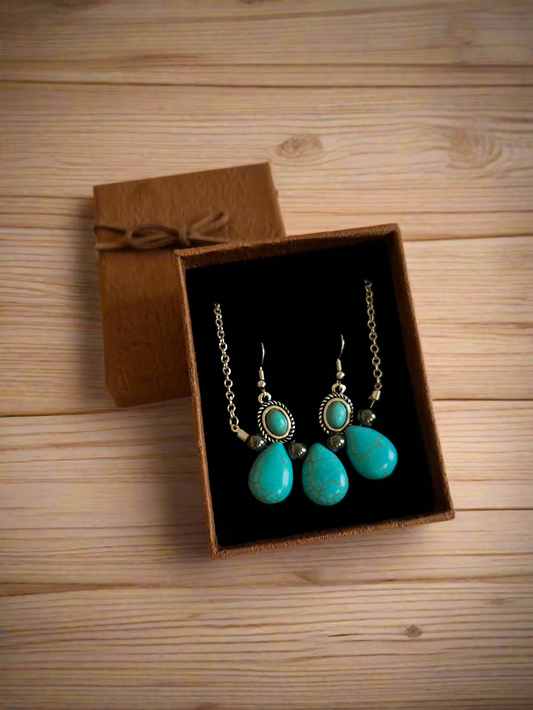 HANDMADE Mini Teardrop Necklace & Earrings Set