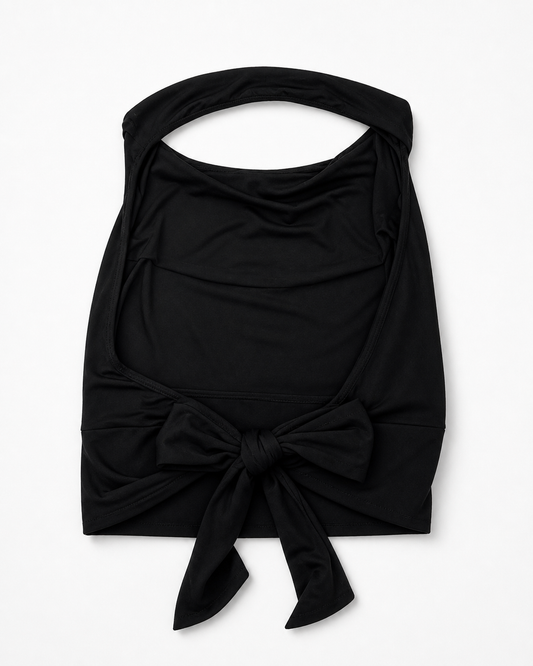 PLUS Backless Cowl Neck Top