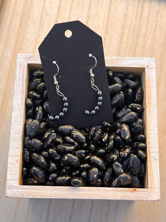 HANDMADE Half Moon Plated Hematite Earrings
