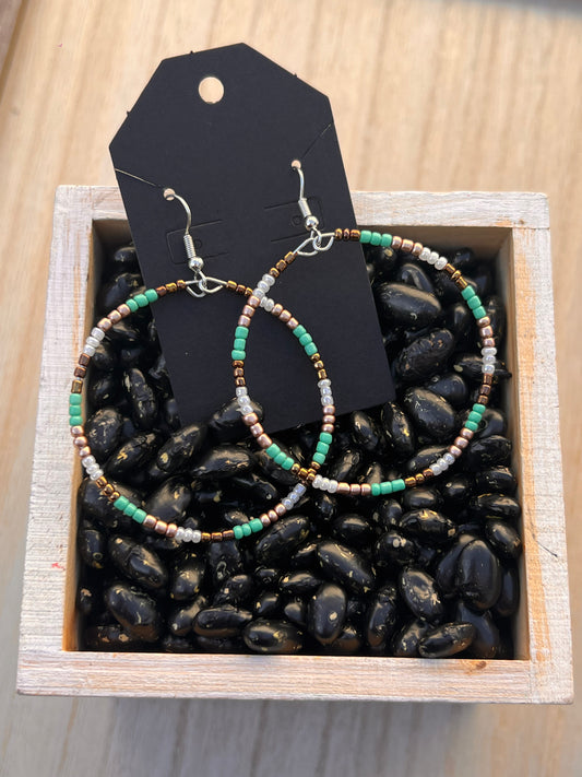 HANDMADE Beaded Hoop Earrings