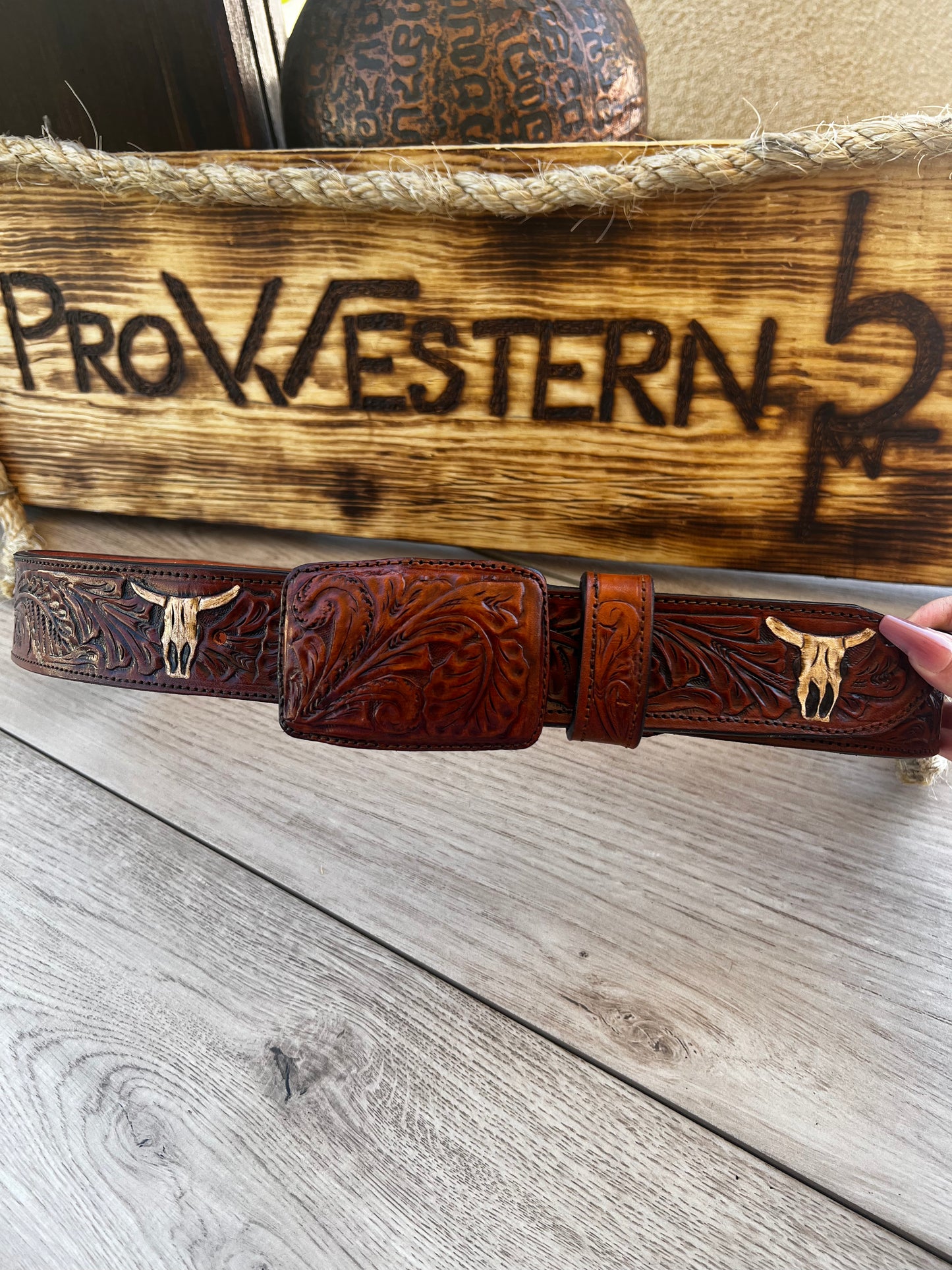 Steer Skull Belt