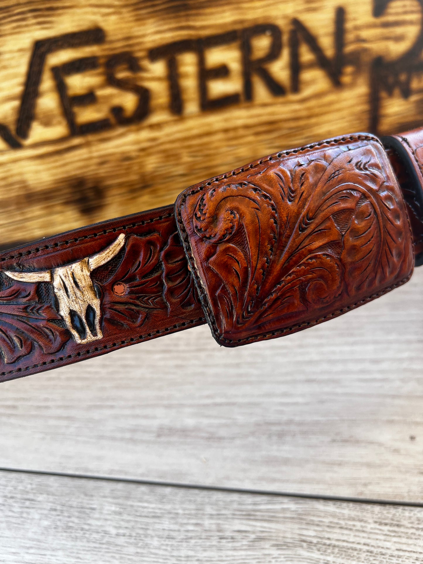 Steer Skull Belt