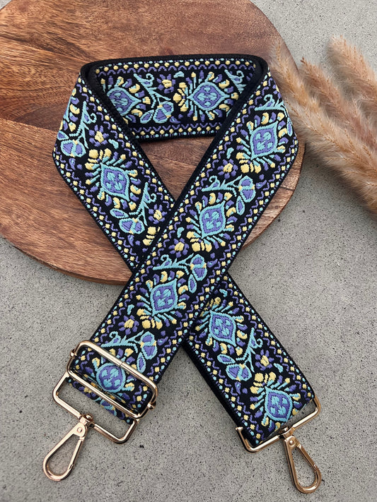 Wide Blue Mix Bag Strap