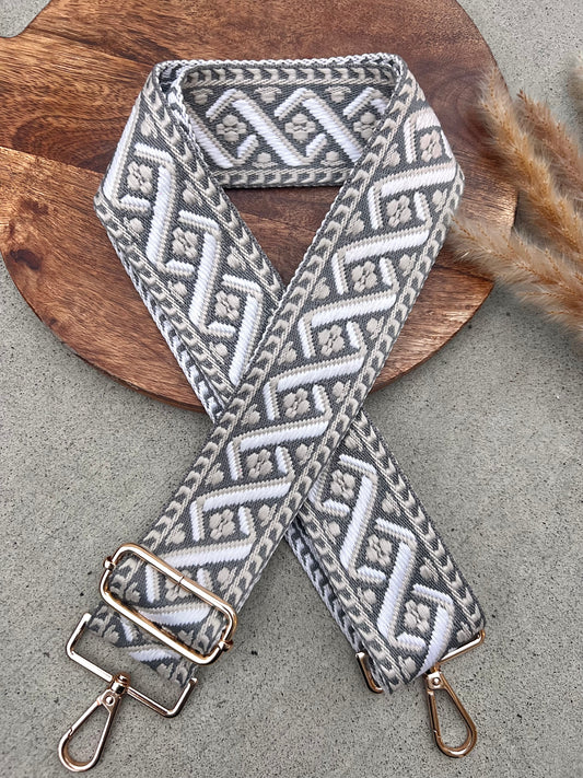 Wide Gray Mix Bag Strap
