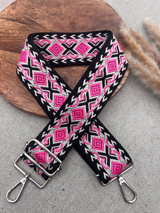 Wide Hot Pink Mix Bag Strap