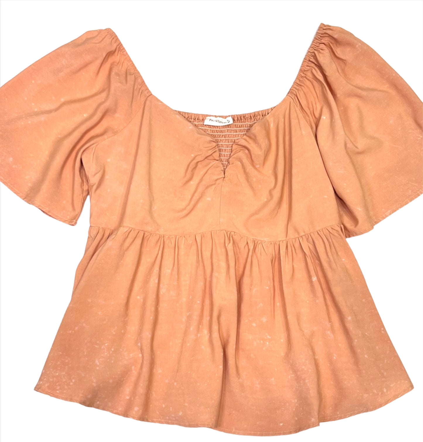 PLUS Peach Flare Blouse