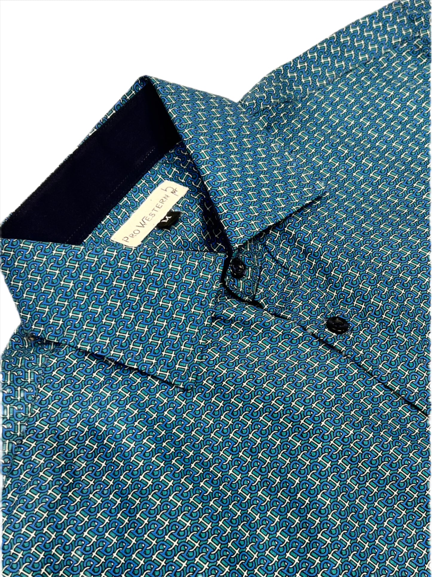 Men's Short Sleeve Chain Geo Print Shirt