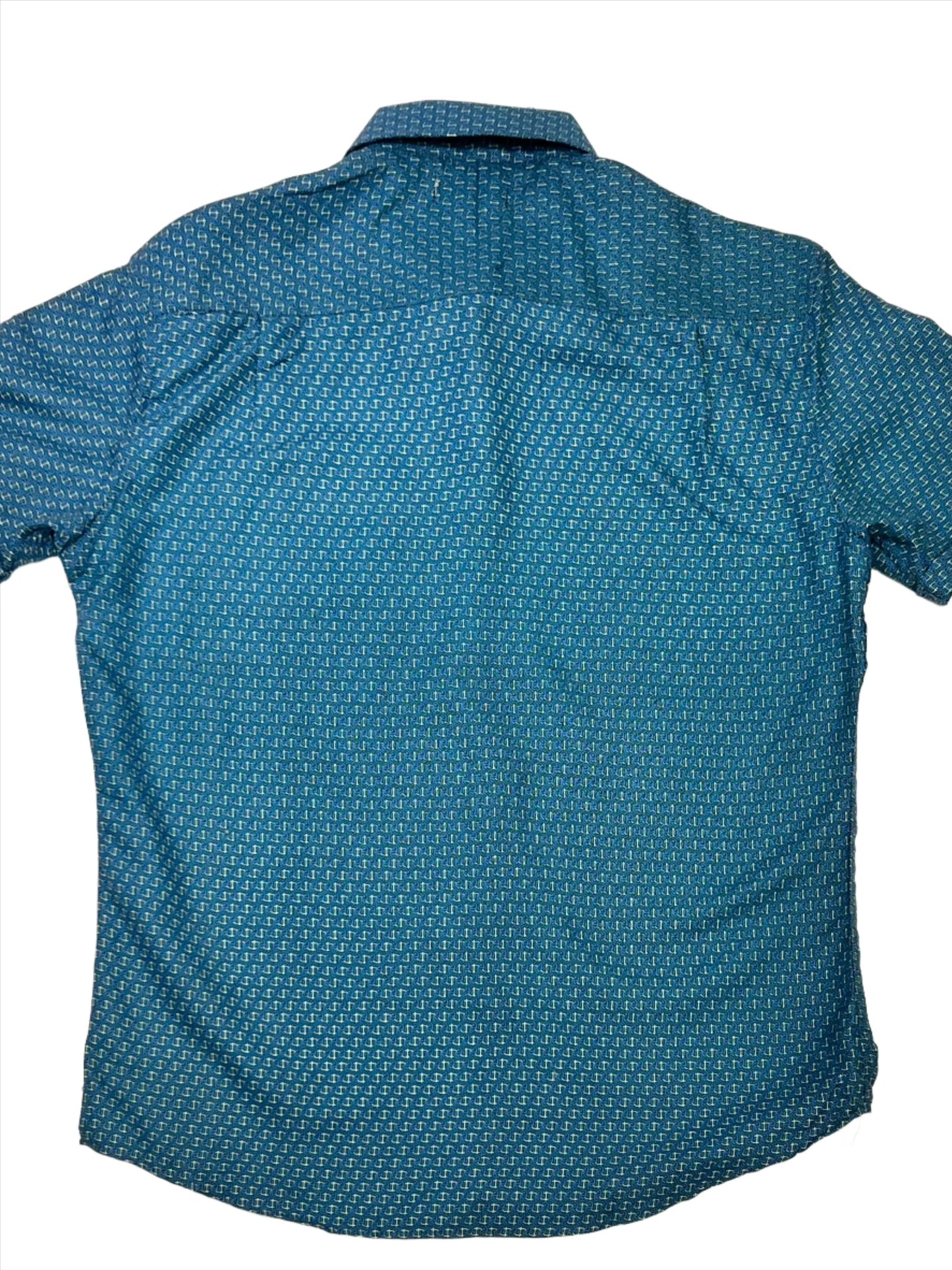 Men's Short Sleeve Chain Geo Print Shirt